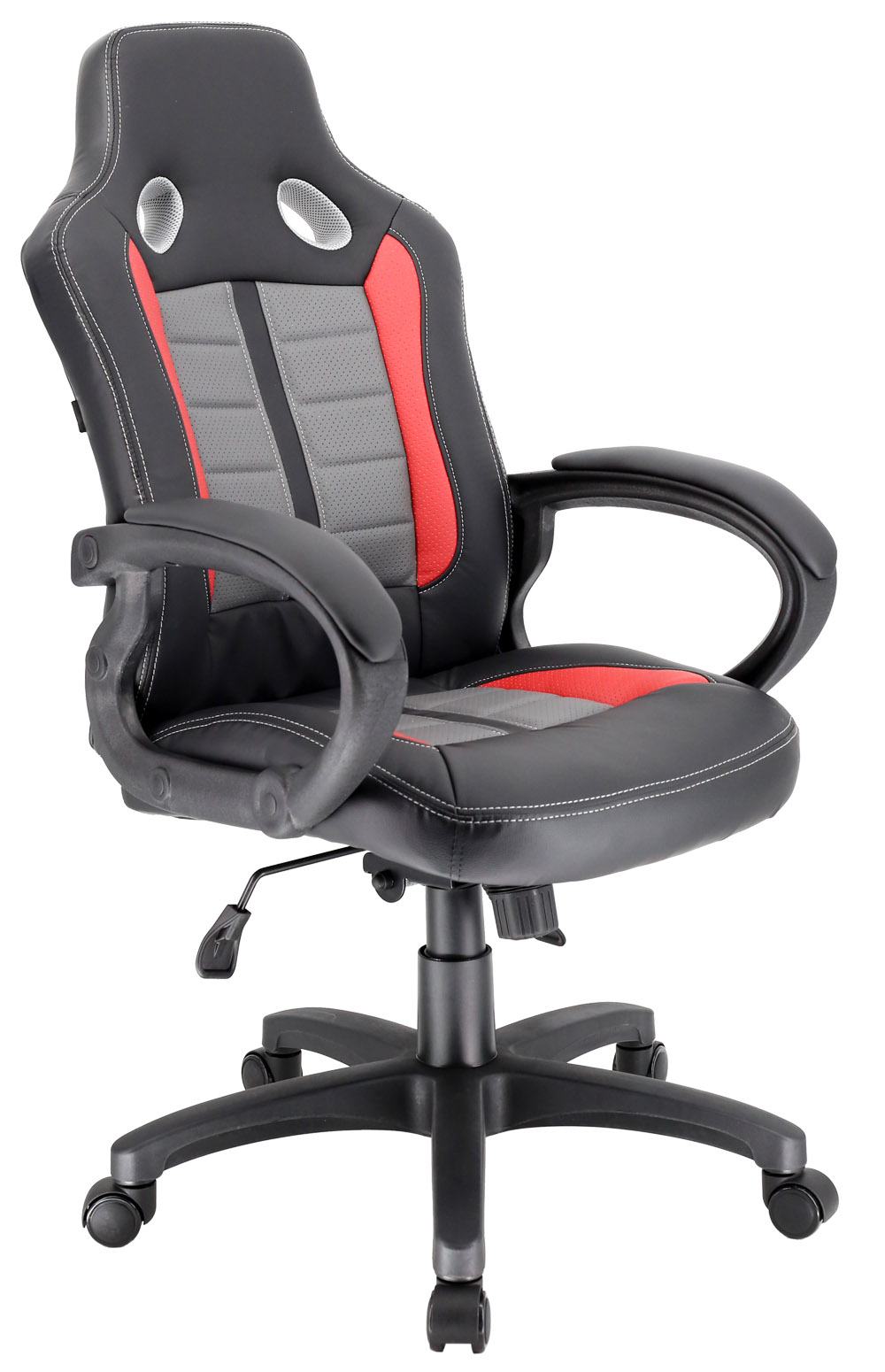 Кресло Everprof Forsage (Форсаж) TM Экокожа черно/красно/серый